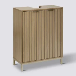 Meuble bas sous lavabo, Effet bois naturel