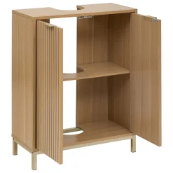 Meuble bas sous lavabo, Effet bois naturel