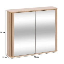 Meuble de salle de bain, l.80 cm, Beige