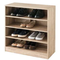Meuble range-chaussures x12, Effet bois naturel