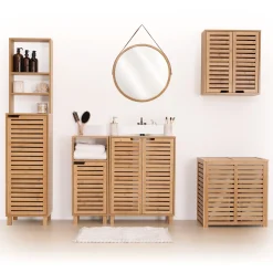 Meuble étagère 1 porte, Bambou
