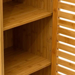 Meuble étagère 1 porte, Bambou