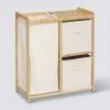 Meuble étagère avec panier et 2 paniers, Bambou