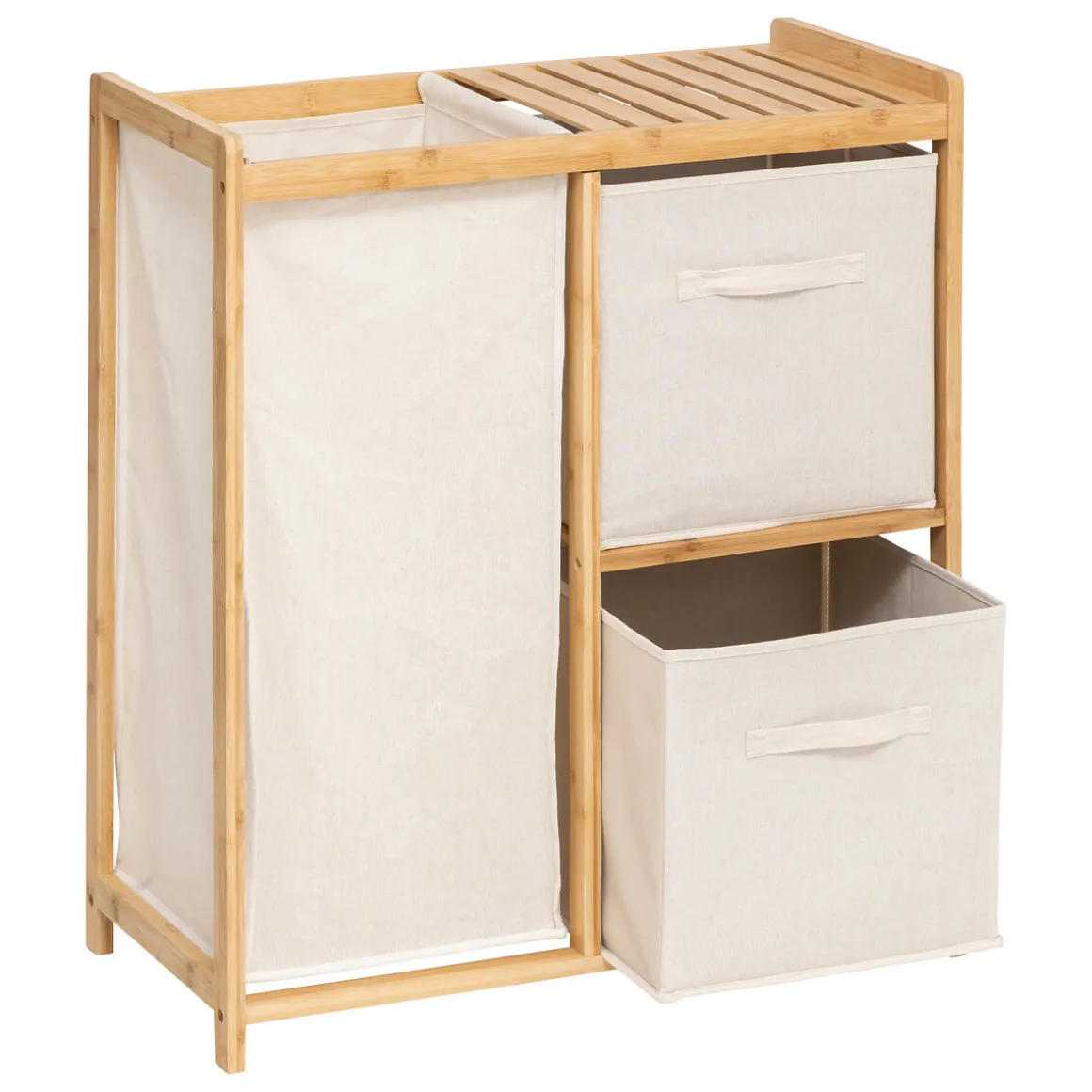 Meuble étagère avec panier et 2 paniers, Bambou