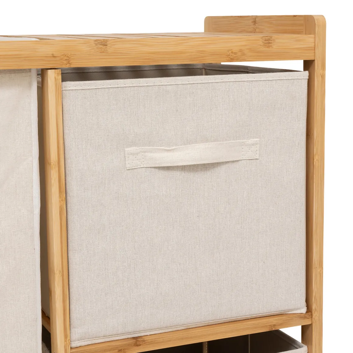 Meuble étagère avec panier et 2 paniers, Bambou