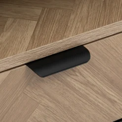 Meuble TV 3 portes sof close, Effet bois et noir