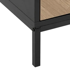 Meuble TV 3 portes sof close, Effet bois et noir