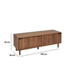 Meuble TV 2 étagères, Marron