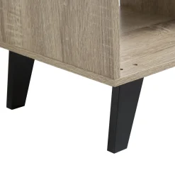 Meuble TV effet chêne naturel, Noir