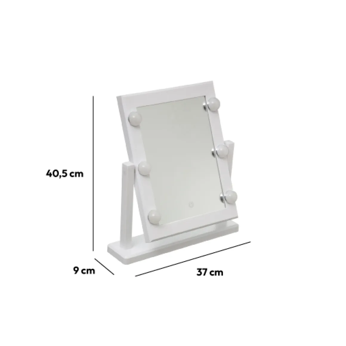 Miroir à led 40x37 cm, Blanc