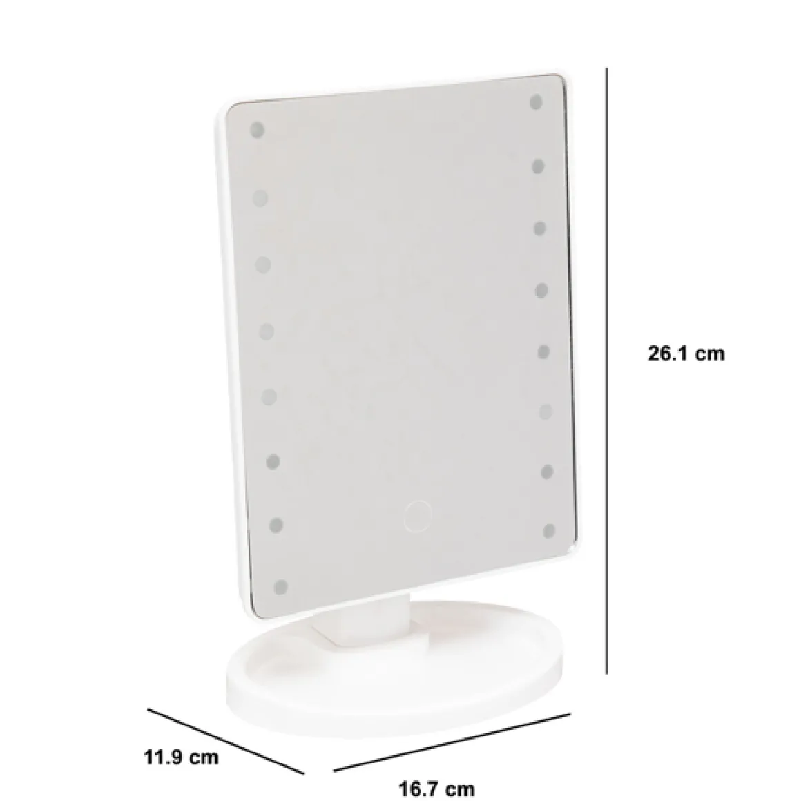 Miroir à LED, 28x16 cm, Blanc