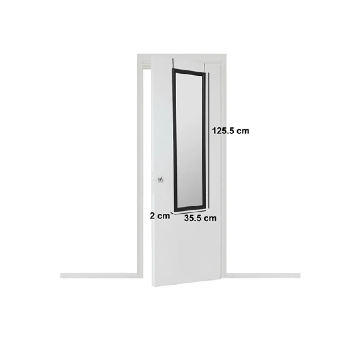 Miroir de porte 125x35 cm, Bois