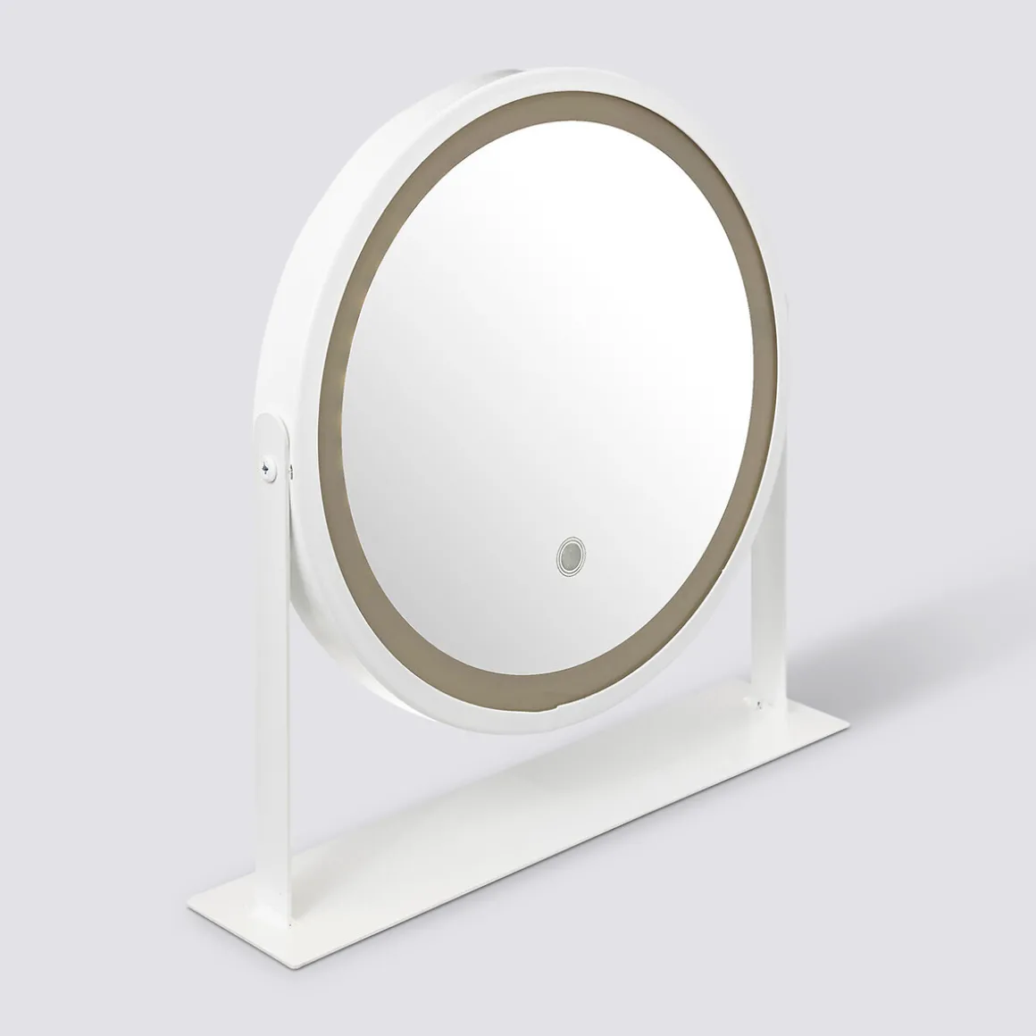 Miroir rond pivotant LED, Blanc