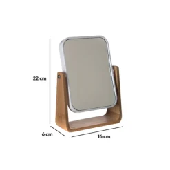 Miroir 16x22 cm bambou, Blanc