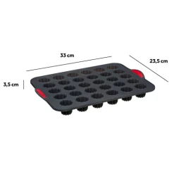 Moule 30 cannelés silicone- Noir,rouge