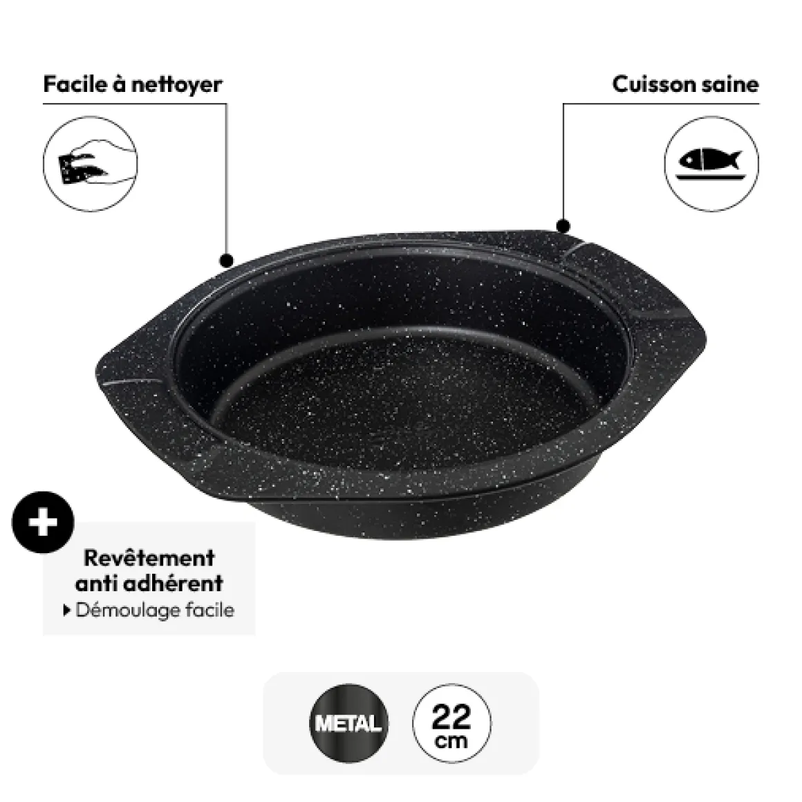 Moule à manqué en acier, 26cm