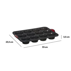 Moule 12 muffins silicone - Noir