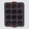 Moule 12 muffins silicone- Noir,rouge