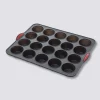 Moule 20 muffins silicone- Noir,rouge