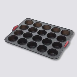 Moule 20 muffins silicone- Noir,rouge