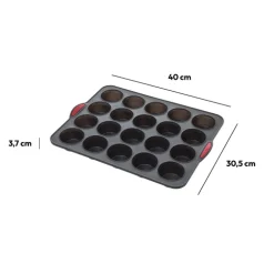 Moule 20 muffins silicone- Noir,rouge