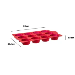 Moule 12 muffins silicone- Rouge