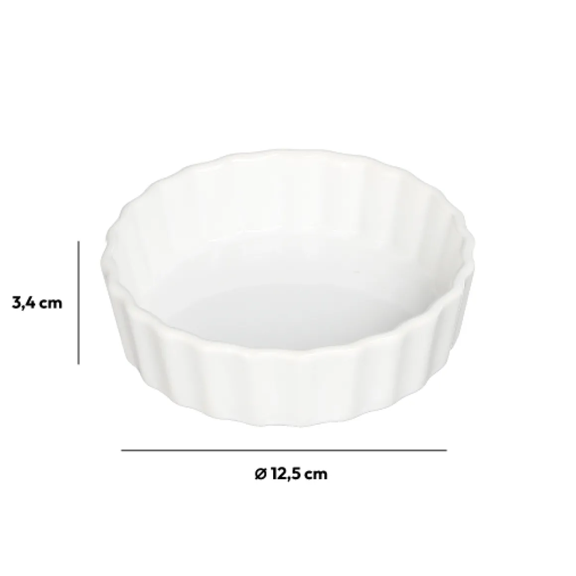 Moule à tartelette céramique 12,5cm, Blanc