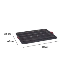 Moule 20 tartelettes silicone - Noir, rouge