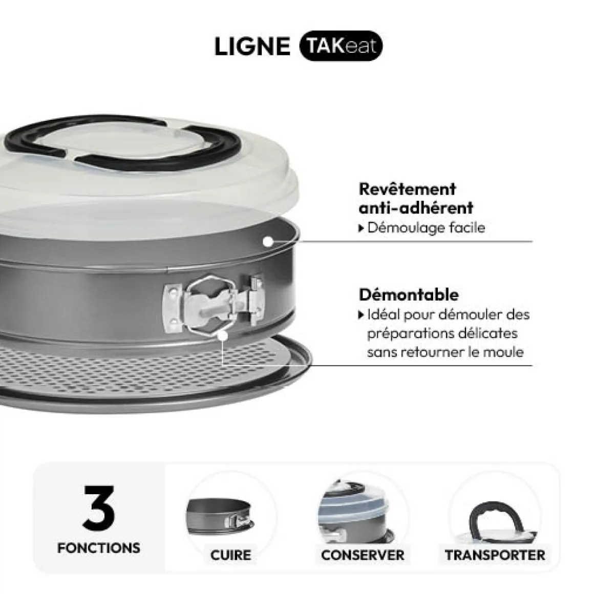 Moule démontable couvercle 26cm, Acier