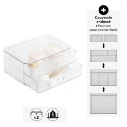 Organisateur 3 compartiments, Transparent