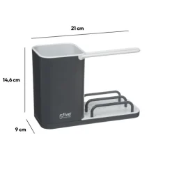 Organiseur d'évier 4en1, Gris anthracite