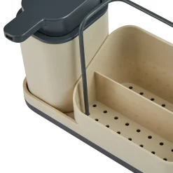 Organiseur évier avec distributeur 300ml, Beige