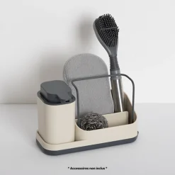 Organiseur évier avec distributeur 300ml, Beige