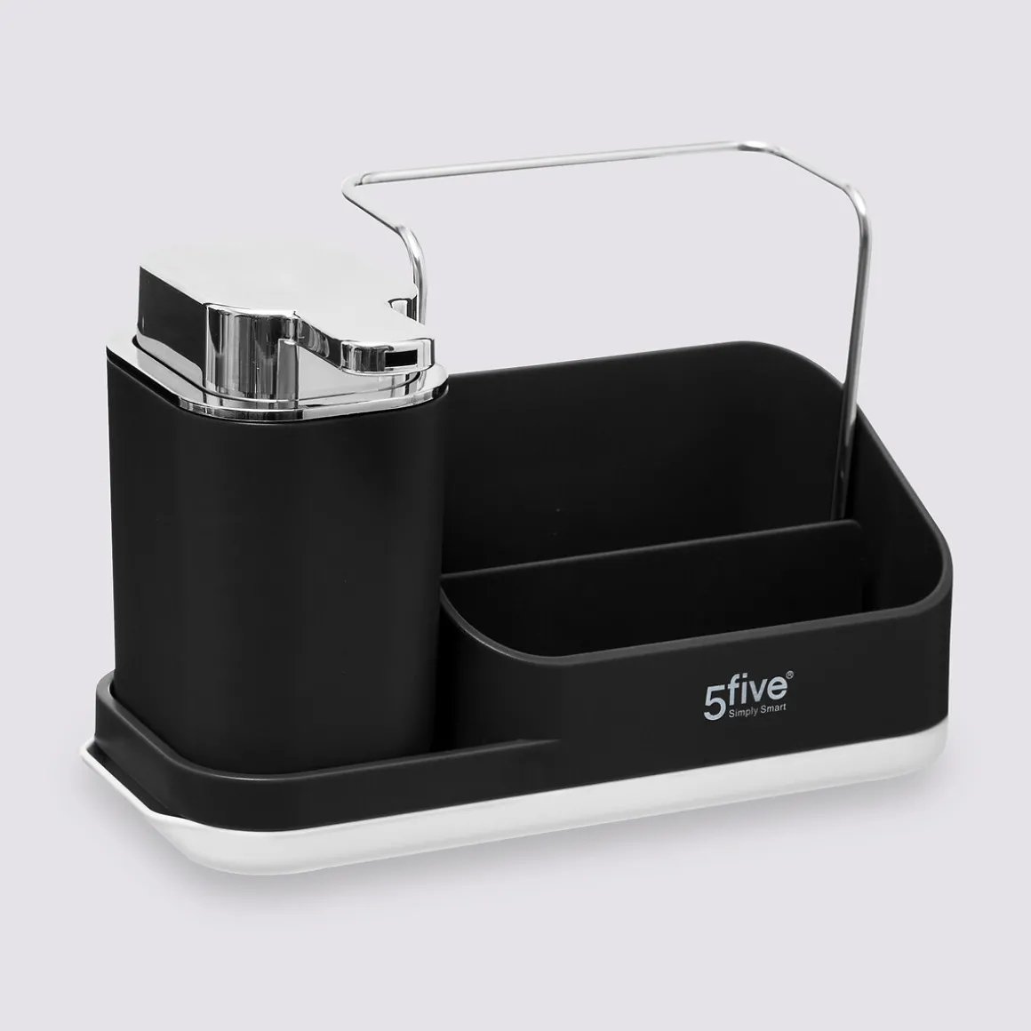 Organiseur évier avec distributeur 300ml, Gris noir
