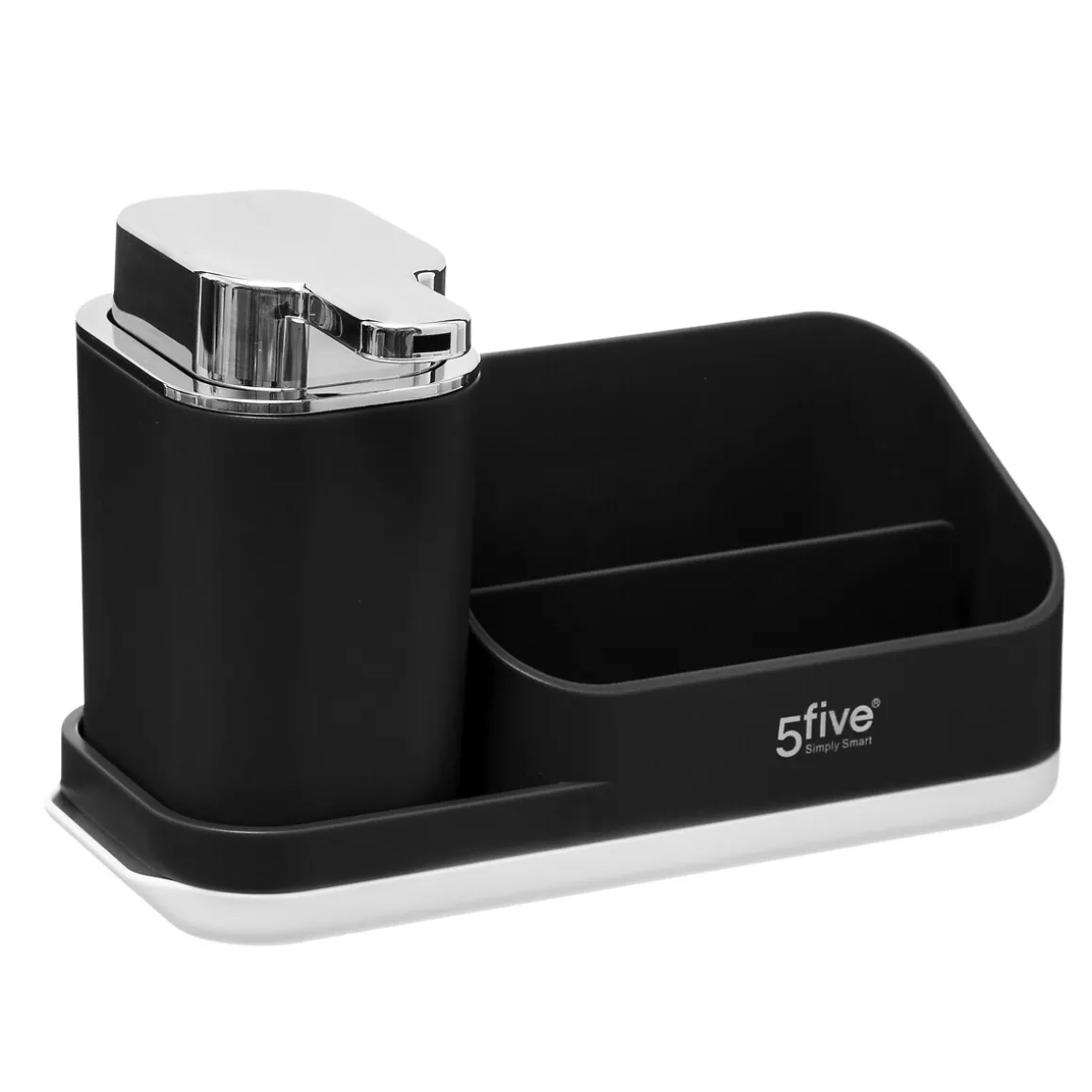 Organiseur évier avec distributeur 300ml, Gris noir