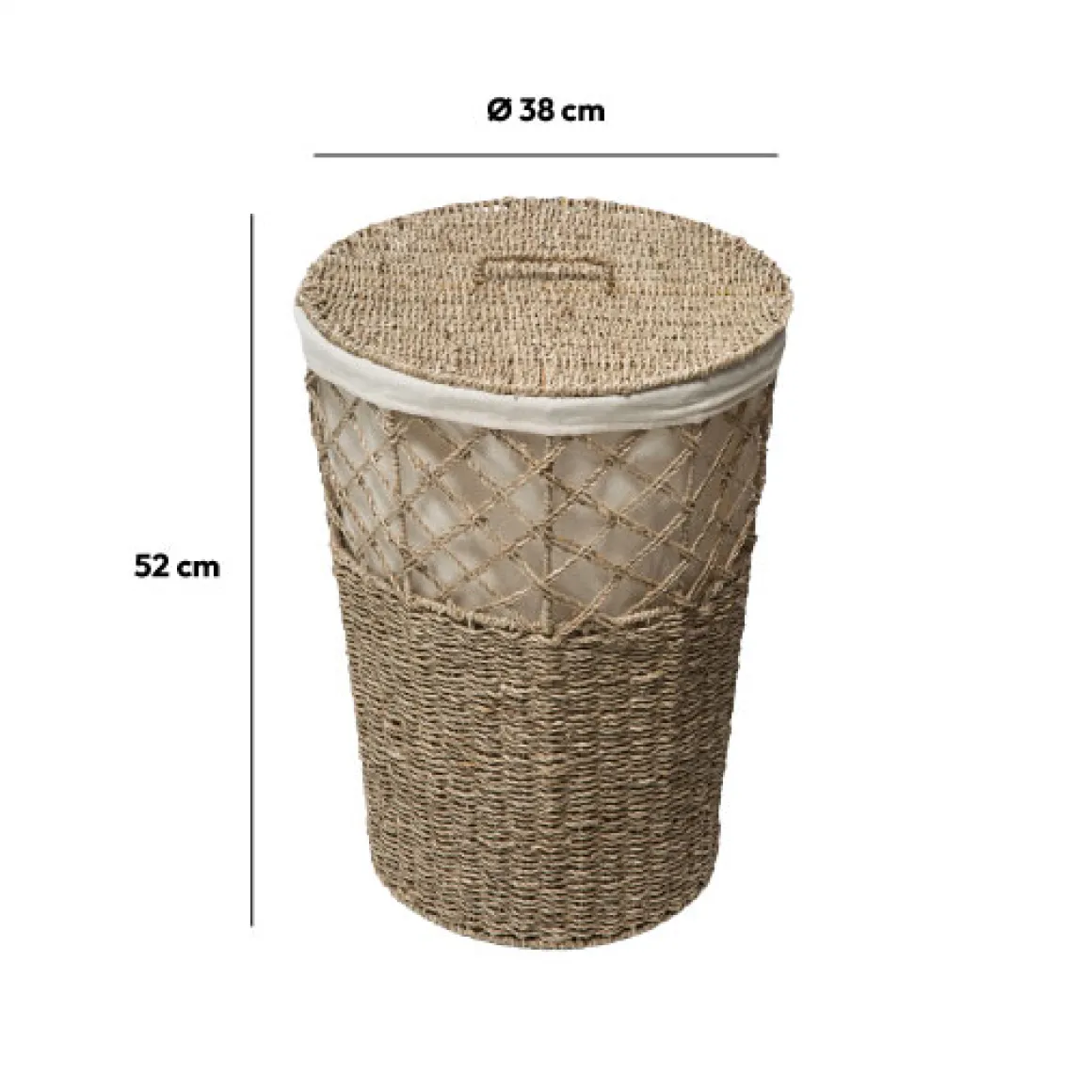 Panier à linge en roseau 15L