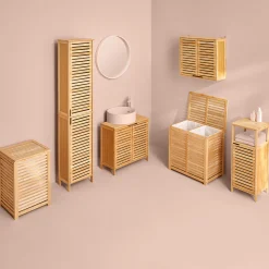 Panier à linge 65L, Bambou