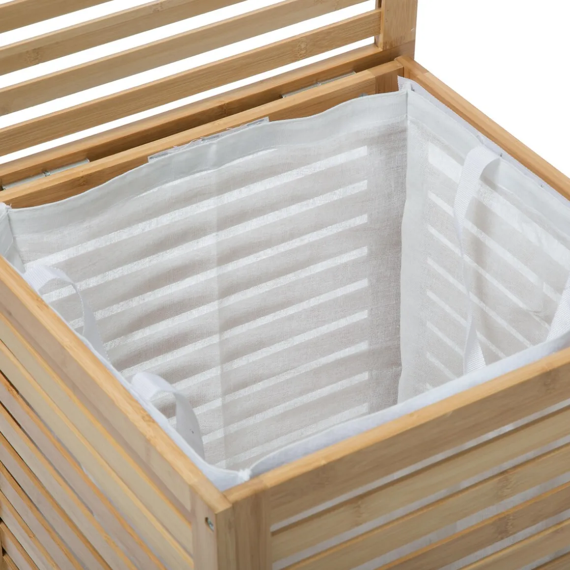 Panier à linge 65L, Bambou