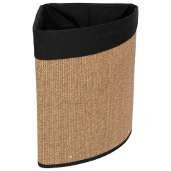 Panier à linge 48L, Bambou et noir
