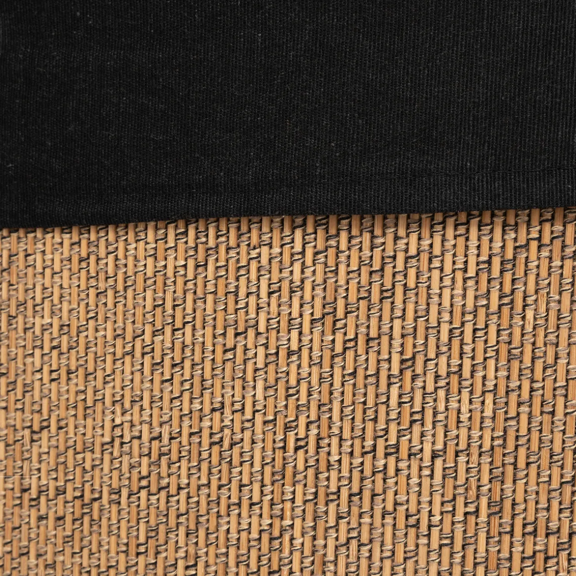 Panier à linge 48L, Bambou et noir
