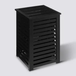 Panier à linge 65L, Bambou noir