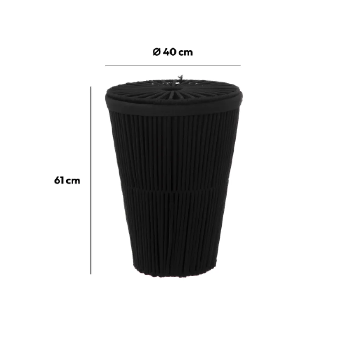Panier à linge 42L, Noir