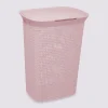 Panier à linge plastique 57L, Rose