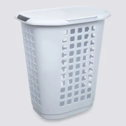 Panier à linge plastique 63L, Blanc