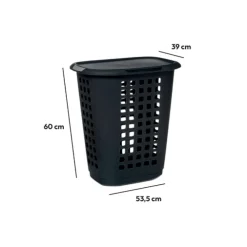 Panier à linge plastique 63L, Gris