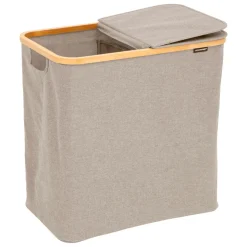 Panier à linge pliable double 80L, Gris