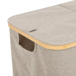 Panier à linge pliable double 80L, Gris