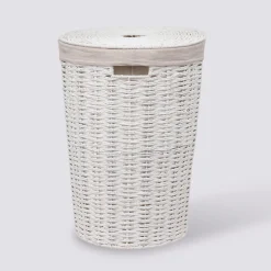 Panier à linge rond 40L, Blanc