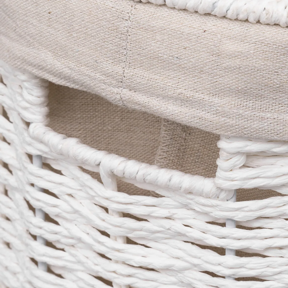 Panier à linge rond 40L, Blanc