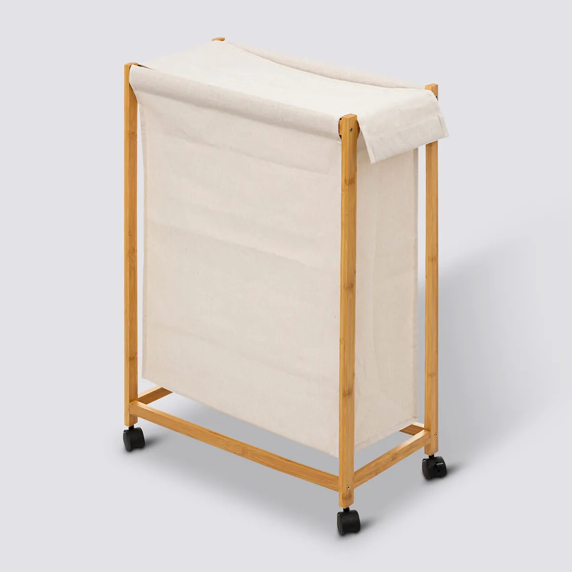 Panier à linge roulette 52L, Beige